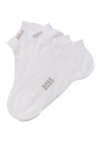 Socken BOSS "2P AS Logo Bamboo", Damen, Gr. 43-46, wei&szlig;, Baumwollmischung, unifarben, elastisch, Socken Socken, mit doppelten Logoschriftzug