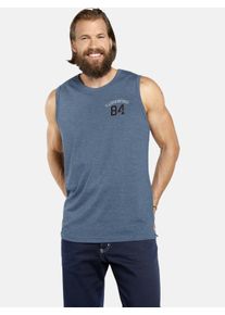 Muskelshirt Jan Vanderstorm "Doppelpack Tanktop PORO", Herren, Gr. L, blau (blau grau), Obermaterial: 70% Baumwolle CO. 30% Polyester COOLMAX PES(Coolmax)., Tops Muskelshirt