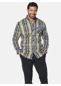 Karohemd Jan Vanderstorm "Hemd PERBEN", Herren, Gr. 5XL, weit, gelb (gelb kariert), Obermaterial: 100% Baumwolle CO., Hemden Karohemd