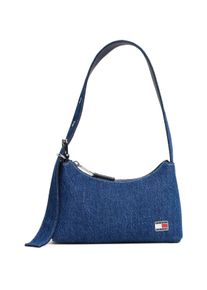 Schultertasche Tommy Jeans "TJW COOL DENIM SHOULDER BAG", Damen, Gr. B/H/T: 23cm x 14cm x 8cm, jeansblau, Baumwolle, Lederimitat, Taschen Schultertasche, Damen Minibag, Umh&auml;ngetasche mit Ziern&auml;hten