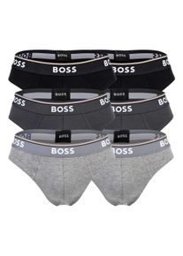 Slip BOSS "Slip Briefs 3P Power 6er Pack", Herren, Gr. M, grau, Obermaterial: 95% Baumwolle CO. 5% Elasthan EL., Unterhosen Slip