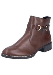 Stiefelette Rieker, Damen, Gr. 41, lila (marrone), Lederimitat, unifarben, Schuhe Stiefelette, Business-Stiefelette, Boots, mit Innenrei&szlig;verschluss, schmale Form