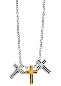 Adelia&acute;s Gliederkette ADELIA&acute;S "Damen Halskette &iquest; Ankerkette Kreuz aus Edelstahl 43 cm" Gr. 43, silber, Halsketten, Damen, Edelstahl, Gliederkette