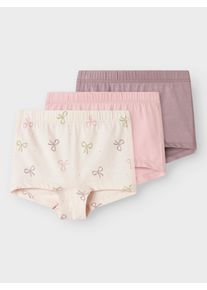 Boxershorts name it "NMFTIGHTS 3P BARELY PINK BOW NOOS", M&auml;dchen, Gr. 104, 3 Stk., pink (barely pink), Jersey, Obermaterial: 95% Baumwolle, 5% Elasthan, unifarben, normal, Unterhosen Boxershorts