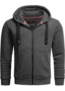 Sweatjacke Alessandro Salvarini "Alessandro Salvarini Herren Sweatjacke Hoodie AS313", Herren, Gr. S, grau (dunkelgrau), Obermaterial: 65% Baumwolle CO. 35% Polyester PES., Sweatjacken Sweatjacke