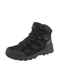 Wanderschuh Jack Wolfskin "TRAIL HIKER TEXAPORE MID W", Damen, Gr. 38, schwarz (schwarz, lila), Leder, Textil, Schuhe Wanderschuh, wasserdicht, Trekkingschuh