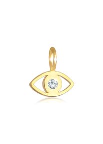 Medallionanh&auml;nger Elli "Anh&auml;nger Evil Eye Symbol 925 Silber, mit Kristallen von Swarovski" Gr. 6, gold, Schmuckanh&auml;nger, Damen, Silber 925 (Sterlingsilber), Medallionanh&auml;nger