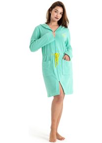 Damenbademantel Kangaroos "Kira, ideal f&uuml;r Sauna & Spa, Hotelbademantel, Morgenmantel" Gr. XXL, gr&uuml;n (seegr&uuml;n), L:95cm, Leichtfrottier, Hausm&auml;ntel, Damenbademantel, mit Bindekordel, kurz, Badem&auml;ntel f&uuml;r Damen, XS-3XL