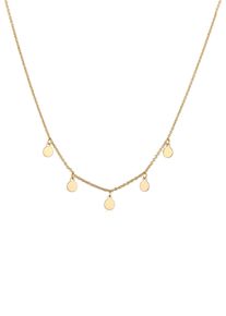 Kette mit Anh&auml;nger Elli "Halskette Pl&auml;ttchen Messing Silberfarben" Gr. 40, gold, Halsketten, Damen, ohne Stein, Messing, Kette mit Anh&auml;nger