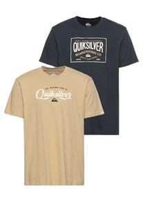 T-Shirt Quiksilver "CLOUD UNDER PACK SHORT SLEEVE TEE YM", Herren, Gr. XL, blau (navy, twill), Single Jersey, Obermaterial: 100% Baumwolle, Rundhals, Shirts T-Shirt, im Doppelpack, Topseller