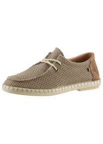 Bootsschuh VERBENAS "TRUMAN BUZZBEE", Damen, Gr. 40, grau, Textil, Veloursleder, Schuhe Bootsschuh, Espadrilles, Sommerschuh, Schn&uuml;rschuh mit Juterahmen