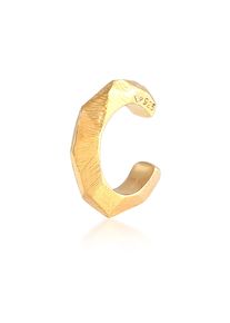 Ohrklemme Elli "Ohrringe Earcuff Klemme Single Facettiert 925 Silber" Gr. 9, gold, Ohrringe, Damen, ohne Stein, Silber 925 (Sterlingsilber), Ohrklemme