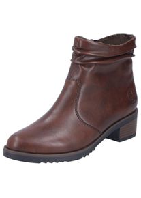 Stiefelette Rieker, Damen, Gr. 42, lila (marrone), Lederimitat, Schuhe Stiefelette, Boots, Blockabsatz, slouchy Schaft, mit Innenrei&szlig;verschluss
