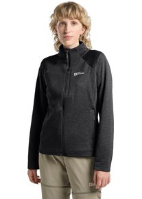 Fleecejacke Jack Wolfskin "TAIGA FZ W", Damen, Gr. XL, schwarz, Fleece, Obermaterial: 100% Polyester, hoch geschlossener Ausschnitt, Raglan&auml;rmel, Jacken Fleecejacke, f&uuml;r warmes oder wechselhaftes Wetter, weiches Material, atmungsaktiv