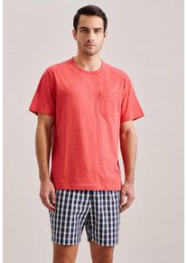 Pyjama Seidensticker "Schwarze Rose", Herren, Gr. M, dunkelblau, 100% Baumwolle, kariert, Homewear-Sets Pyjama