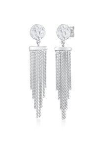 Paar Ohrstecker Elli "Ohrringe Stecker Pl&auml;ttchen Ketten Look Stylisch 925 Silber" Gr. 45, silber, Ohrringe, Damen, ohne Stein, Silber 925 (Sterlingsilber), Paar Ohrstecker