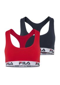 Bustier Fila "WOMAN BUSTIER", Damen, Gr. S, N-Gr, rot (rot navy), Obermaterial: 95% Baumwolle, 5% Elasthan, unifarben, BHs Bustier, ohne Polsterung und ohne B&uuml;gel, Racerbackr&uuml;cken