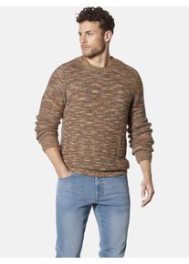 Rundhalspullover Babista "Pullover ROSALETTO", Herren, Gr. L, orange (hellbraun gemustert), Obermaterial: 45% Polyamid ECONYL PA ECONYL. 28% Wolle mw. 14% Polyacryl PAN. 13% Polyester COOLMAX PES(Coolmax)., Pullover Rundhalspullover
