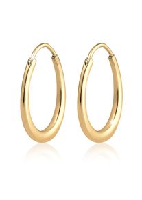 Paar Creolen Elli "Ohrringe Creolen Oval 925 Sterling Silber" Gr. 23, gold, Ohrringe, Damen, ohne Stein, Silber 925 (Sterlingsilber), Paar Creolen