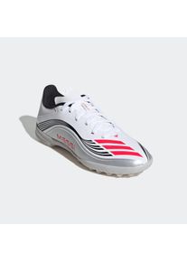 Fu&szlig;ballschuh adidas Performance "F50 MESSI LEAGUE KIDS TF", Kinder, Gr. 35, silber (cloud wei&szlig;, lucid rot, silber metallic), Synthetik, Schuhe Fu&szlig;ballschuh, f&uuml;r harte Untergr&uuml;nde Asche und Kunstrasen, f&uuml;r Kinder & Jugendliche