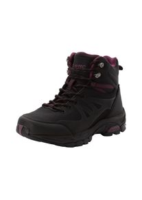 Wanderschuh Hi-Tec "Jackdaw Mid WP W", Damen, Gr. 37, schwarz (schwarz, burgundy), Synthetik, Textil, mehrfarbig, Schuhe Wanderschuh, extra bequem