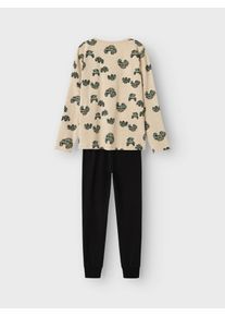 Schlafanzug name it "NKMNIGHTSET PEYOTE MONSTER TRUCK NOOS", Jungen, Gr. 158 (164), beige (peyote), Jersey, Obermaterial: 95% Baumwolle, 5% Elasthan, bedruckt, unifarben, relaxed fit normal, Rundhals, abgesteppte Kante, Homewear-Sets Schlafanzug, Oberteil im coolen Alloverprint