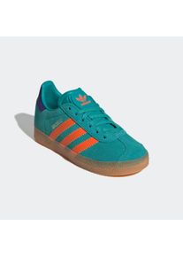 Sneaker adidas originals "GAZELLE", Damen, Gr. 30, lila (pure teal, impact orange, collegiate lila), Leder, Synthetik, Schuhe Sneaker, f&uuml;r Kinder