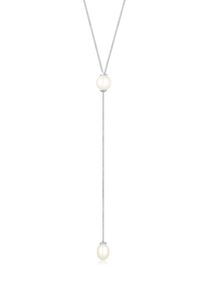 Y-Kette Elli "Halskette Y-Kette S&uuml;&szlig;wasserzuchtperle Wei&szlig; 925 Sterling Silber" Gr. 60, silber, Halsketten, Damen, ohne Stein, Silber 925 (Sterlingsilber), Y-Kette