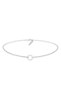 Choker Elli "Halskette Choker Anh&auml;nger Kreis Rund 925 Silber" Gr. 38, silber, Halsketten, Damen, ohne Stein, Silber 925 (Sterlingsilber), Choker