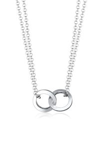 Kette mit Anh&auml;nger Elli "Halskette Anh&auml;nger Kreis Verbunden 925 Sterling Silber" Gr. 40, silber, Halsketten, Damen, ohne Stein, Silber 925 (Sterlingsilber), Kette mit Anh&auml;nger