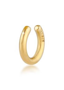 Ohrklemme Elli "Ohrringe Earcuff Single Rund Basic 925 Silber" Gr. 13, gold, Ohrringe, Damen, ohne Stein, Silber 925 (Sterlingsilber), Ohrklemme