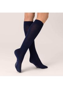 Kniestr&uuml;mpfe Kunert "Kniestrumpf Wool Care", Damen, Gr. 35-38, schwarz (marine 0360), Obermaterial: 98% Schurwolle WV. 2% Elasthan EL., Socken Kniestr&uuml;mpfe