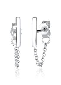 Paar Ohrh&auml;nger Elli "Ohrringe Stecker Stab mit Kette 925 silber" Gr. 11, silber, Ohrringe, Damen, 11, ohne Stein, Silber 925 (Sterlingsilber), Paar Ohrh&auml;nger