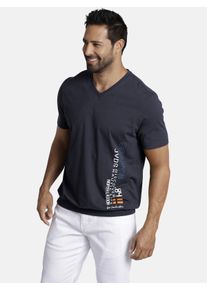 T-Shirt Jan Vanderstorm "T-Shirt GILBRECHT", Herren, Gr. 5XL, blau (dunkelblau), Obermaterial: 100% Baumwolle CO., Shirts T-Shirt