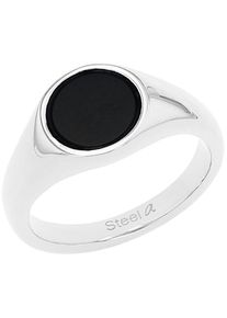 Fingerring Amor "2037297/-298/-299/-300-306, 2037307/-08/-09/-10-16" Gr. 52, schwarz (edelstahlfarben, schwarz), Fingerringe, Damen, 52, Edelstahl, 1,9mm, Fingerring, mit Onyx