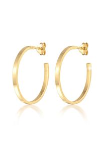 Paar Ohrstecker Elli "Ohrringe Creolen Stecker Basic Halbcreolen 925 Silber", gold, Ohrringe, Damen, ohne Stein, Silber 925 (Sterlingsilber), Paar Ohrstecker