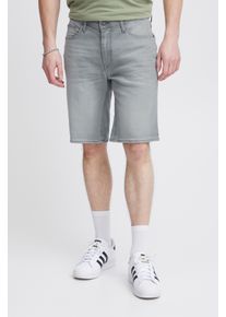 Shorts Blend "BHTWISTER-denimshorts", Damen, Gr. XL, N-Gr, blau (denim lightgrau, 23), Web, Obermaterial: 98% Baumwolle, 2% Elasthan, Abriebeffekte, regular fit knielang, Hosen Shorts