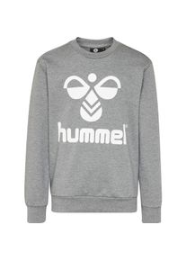 Sweatshirt Hummel "DOS SWEATSHIRT - f&uuml;r Kinder", Jungen, Gr. 128, grau (medium melan), Obermaterial: 60% Baumwolle, 38% Polyester, 2% Elasthan, Rundhals, elastischer Bund, Sweatshirts Sweatshirt, f&uuml;r Kinder