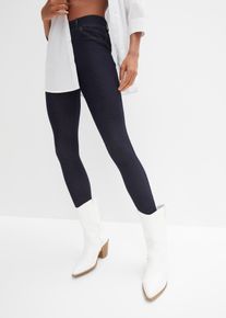 Leggings bonprix, Damen, Gr. 40/42 (M), N-Gr, blau (blau stone), Obermaterial: 70% Baumwolle, 25% Polyester, 5% Elasthan, skinny fit, Hosen Leggings, Skinny Fit, mit Eingrifftaschen und Ges&auml;&szlig;taschen, mit Gummizug