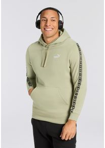 Kapuzensweatshirt Puma "ESS TAPE HOODIE FL", Herren, Gr. M, lux army, Fleece, Obermaterial: 66% Baumwolle, 34% Polyester, bedruckt, regular fit normal, Rundhals, angesetztes B&uuml;ndchen, Sweatshirts Kapuzensweatshirt, mit K&auml;ngurutasche, mit Kapuze, Regular Fit, Rundhalsausschnitt