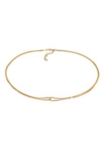 Choker Elli "Halskette Choker Verschlungen Venezianer 925 Silber" Gr. 36, gold, Halsketten, Damen, ohne Stein, Silber 925 (Sterlingsilber), Choker