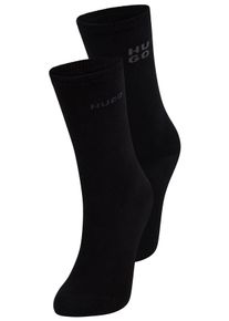 Socken HUGO UNDERWEAR "2P RS UNI LOGO CC", Damen, Gr. 35-38, schwarz 001, Baumwollmischung, Socken Socken, mit dezentem Logo, nahtlose Verarbeitung