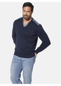 Strickpullover Jan Vanderstorm "Pullover JORGIR", Herren, Gr. XL, blau (dunkelblau), Obermaterial: 100% Baumwolle CO., Pullover Strickpullover