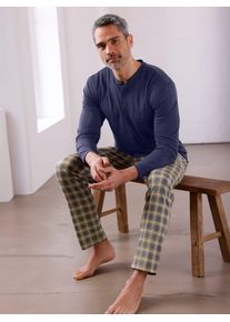 Langarmshirt "Schlafanzug-Shirt", Damen, Gr. 60/62, blau (marine), 100% Baumwolle, unifarben, Shirts Langarmshirt