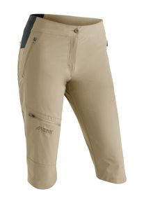 Outdoorhose Maier Sports "Inara slim Capri Vario", Herren, Gr. 46, Normalgr&ouml;&szlig;en, beige (dunkelbeige), 90% Polyamid, 10% Elasthan, Hosen Outdoorhose, Damen Wanderhose, elastische Funktionshose mit 4 Taschen, Slim Fit