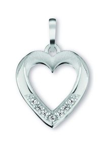 Kettenanh&auml;nger ONE ELEMENT "Zirkonia Herz Herz Anh&auml;nger aus 925 Silber", silber, Schmuckanh&auml;nger, Damen, Silber 925 (Sterlingsilber), Kettenanh&auml;nger