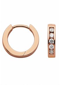 Adelia&acute;s Paar Creolen ADELIA&acute;S "925 Silber Ohrringe Creolen mit Zirkonia &Oslash; 14,5 mm", rosa (rose), Ohrringe, Damen, Silber 925 (Sterlingsilber), Paar Creolen