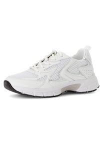 Keilsneaker Gabor "FLORENZ", Damen, Gr. 37, silber (wei&szlig;, silberfarben), Kalbsleder, Textil, Schuhe Keilsneaker, Freizeitschuh, Halbschuh, Schn&uuml;rer in Bequemweite G (= weit)