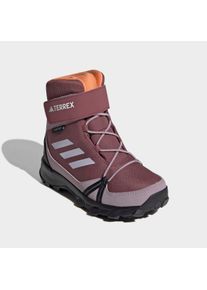 Winterstiefel adidas terrex "TERREX SNOW HOOK-AND-LOOP COLD.RDY WINTER", Kinder, Gr. 40, rot (quiet crimson, silber dawn, amber tint), Synthetik, Textil, Schuhe Winterstiefel, wasserdicht und w&auml;rmend, f&uuml;r Kinder & Jugendliche