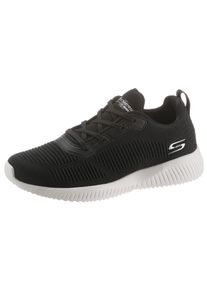 Sneaker Skechers "Bobs Squad - Tough Talk", Damen, Gr. 35, schwarz-wei&szlig; (schwarz, wei&szlig;), Synthetik, Textil, Schuhe Sneaker, Freizeitschuh, Halbschuh, Schn&uuml;rschuh mit Skech-Knit